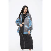 Unisex Jacket Retro Patchwork Contrast Color Sports Jacket